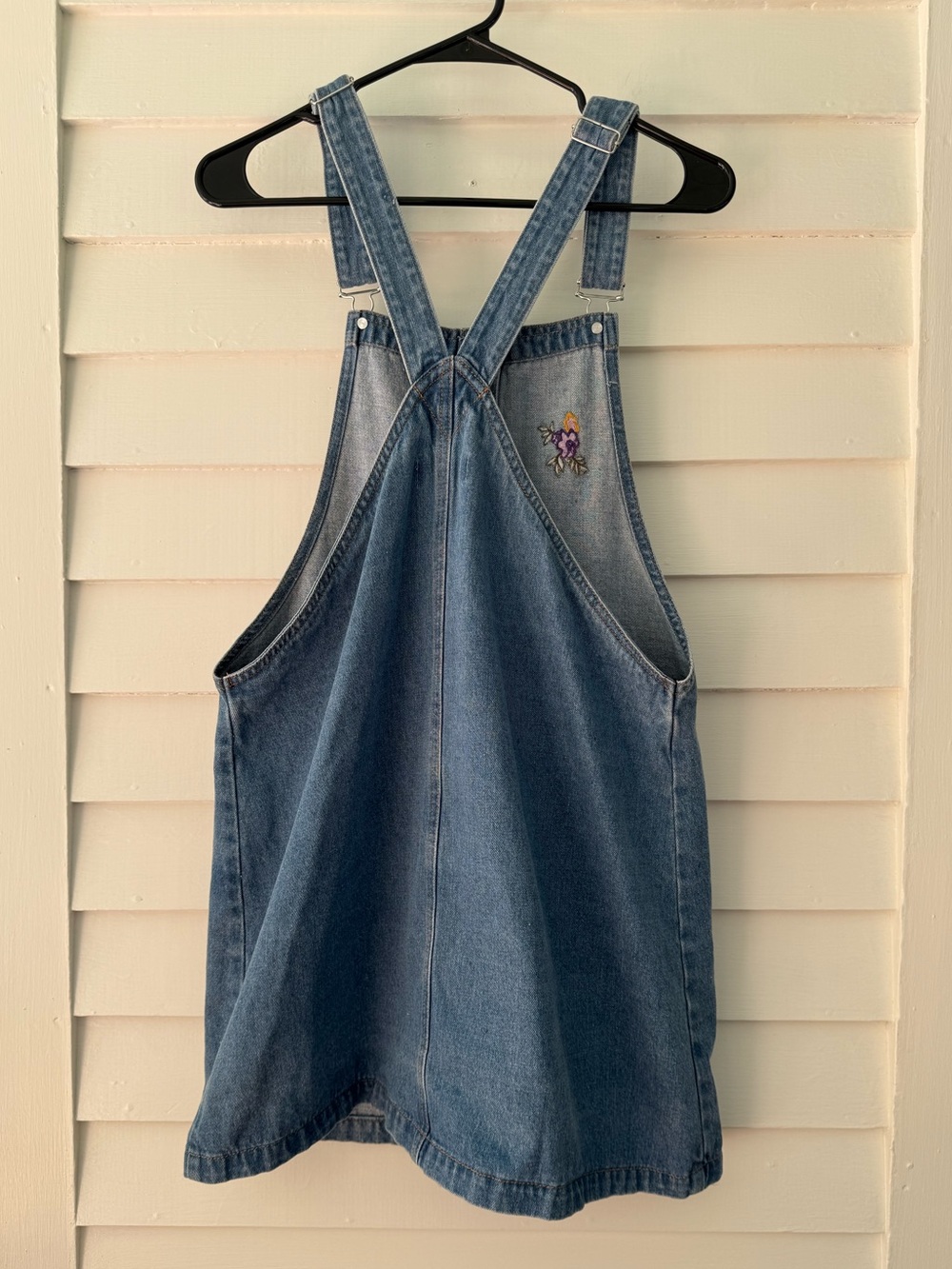 Bongo | Embroidered Denim Jumper Dress Overall Pinafore Size Large - Picture 2 of 9